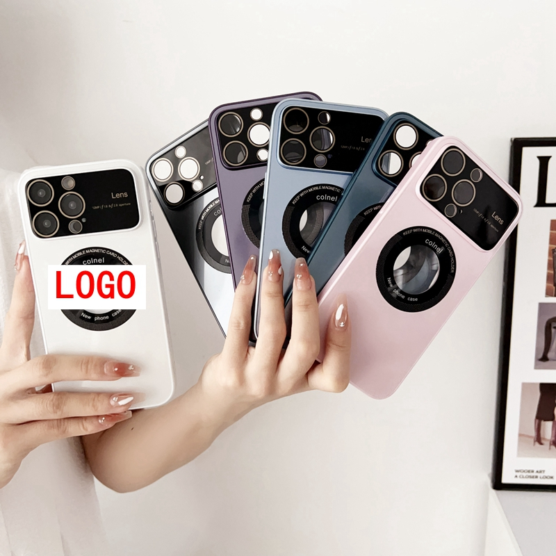 Ốp Điện Thoại Kính Cường Lực Cứng Màu Trơn Từ Tính Bảo Vệ Toàn Diện Cho Iphone11Promax / 12pro / 14Plus / 13Pro Max 2023