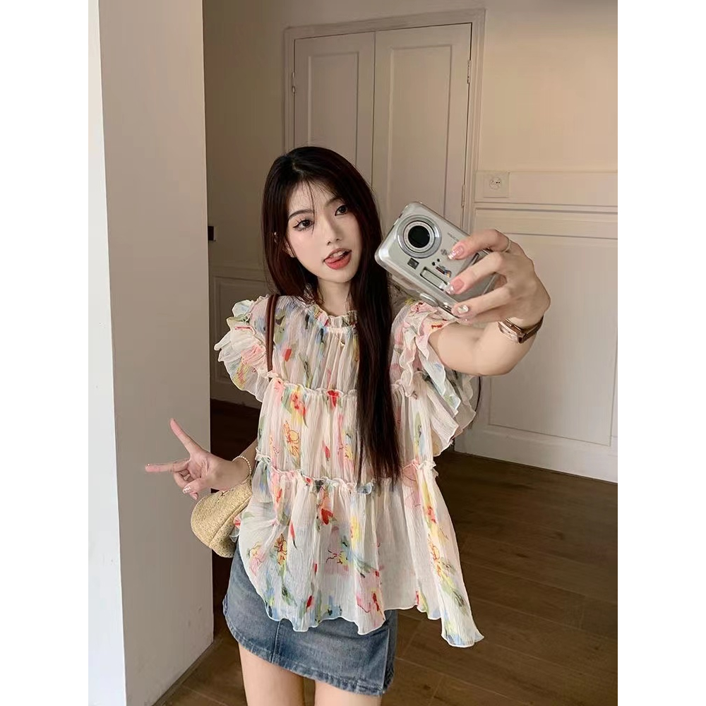 Áo Hoa Không Tay Dáng Rộng Thời Trang Hàn Quốc Dành Cho Nữ
