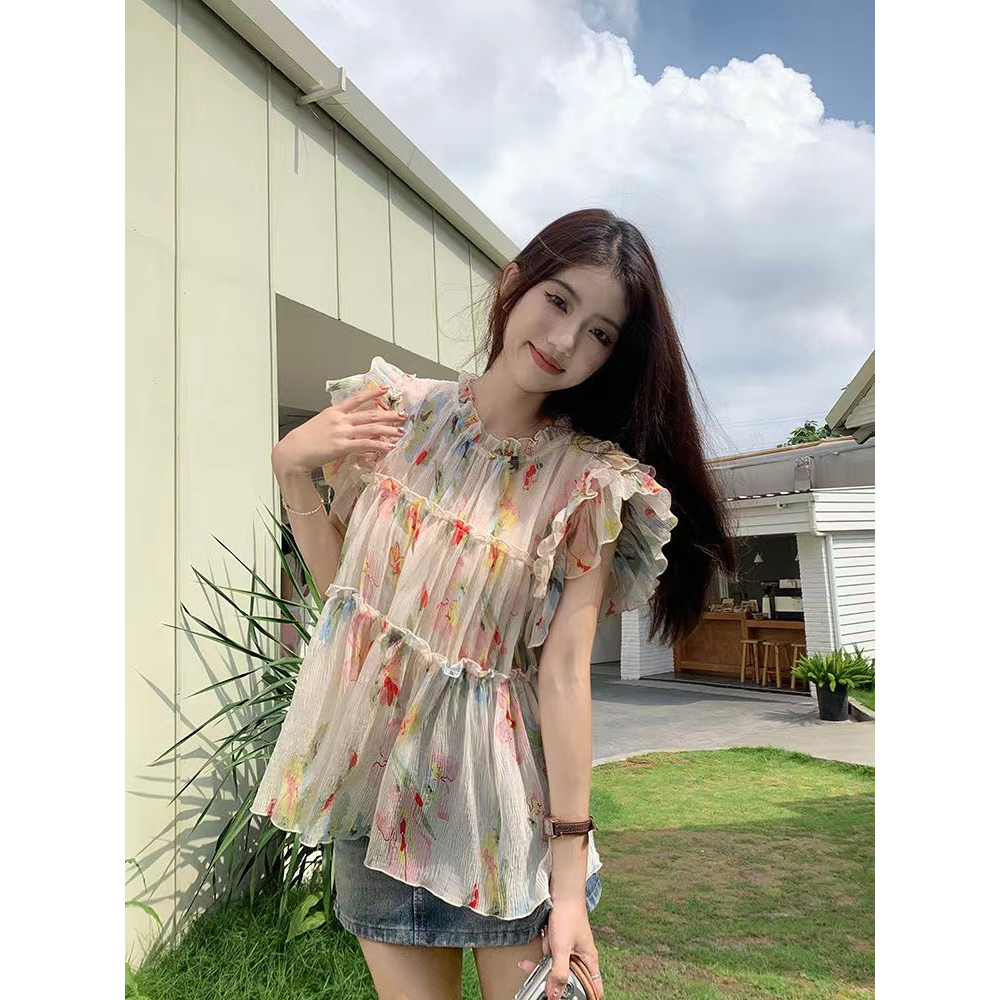 Áo Hoa Không Tay Dáng Rộng Thời Trang Hàn Quốc Dành Cho Nữ