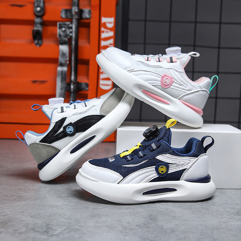 Giày Thể Thao Đế Mềm Chống Trượt Thoải Mái Có Nút Xoay size 28-40 Cho Bé