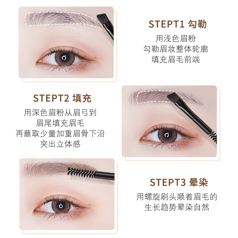 Bảng Phấn Mắt NOVO 3 Màu Không Nhòe Chống Thấm Nước Lâu Trôi Kèm Cọ NO.5841