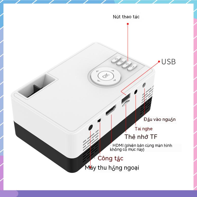 Màn Hình Máy Chiếu Mini 1080P HD Tích Hợp Đèn LED Cho Samsung / Xiaomi / vivo / oppo