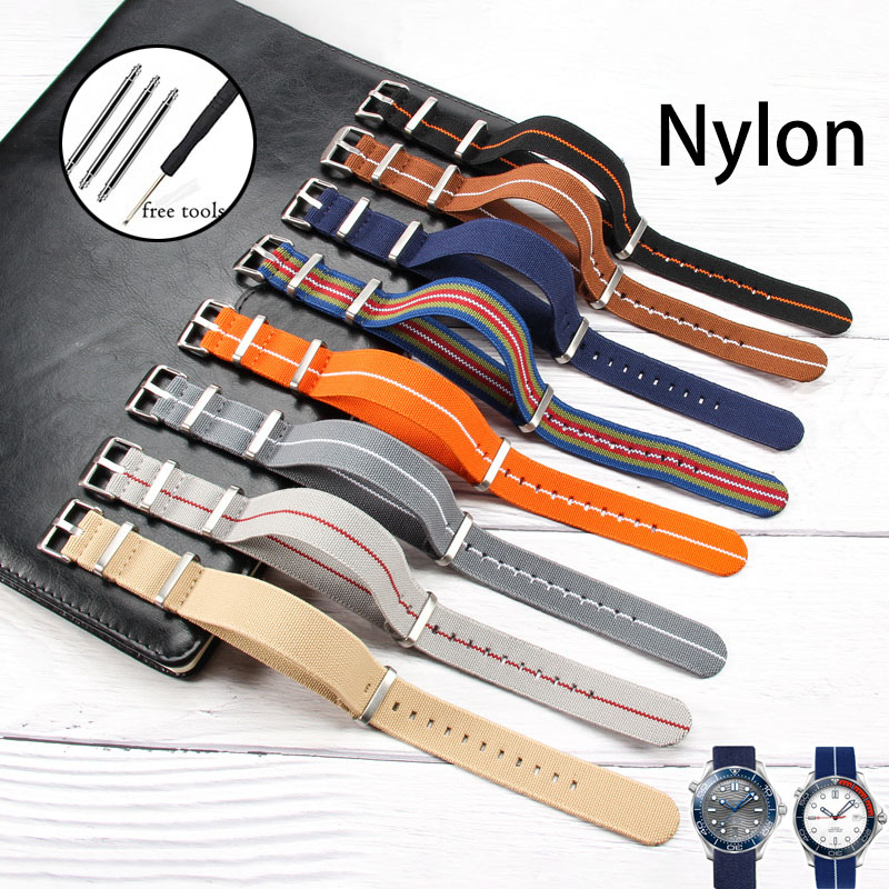 Dây Đeo Đồng Hồ Bằng Vải Dù Nylon Co Giãn 20mm 22mm Zulu Thông Dụng Cho Nam