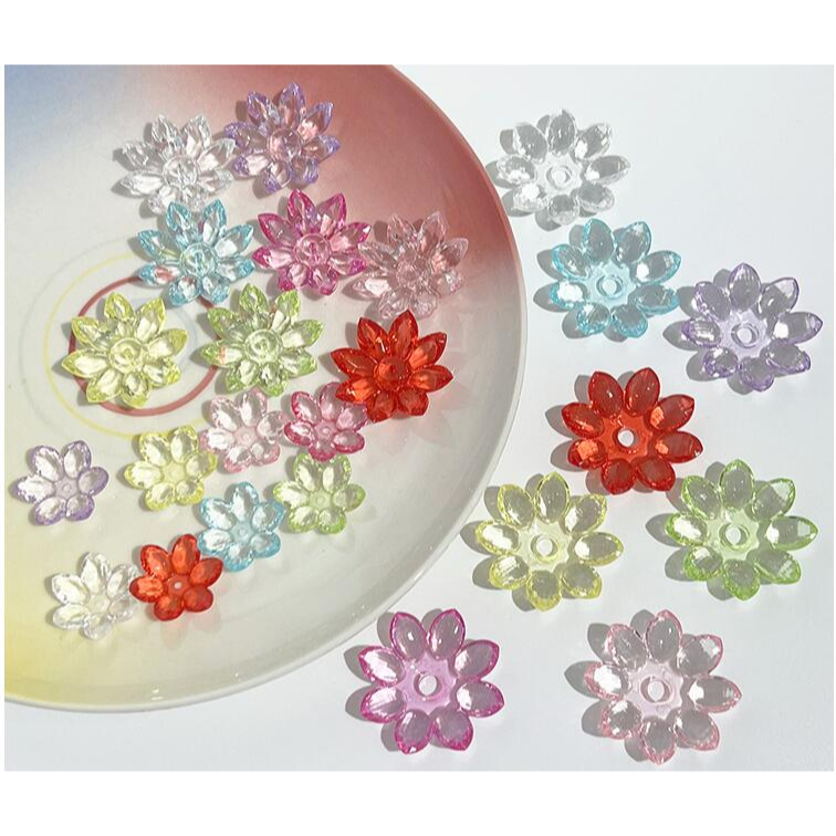 Hạt Xâu Chuỗi Hình Hoa Sen Nhiều Màu Sắc Bằng acrylic Trong Suốt diy 24 / 321 / 35mm y1801