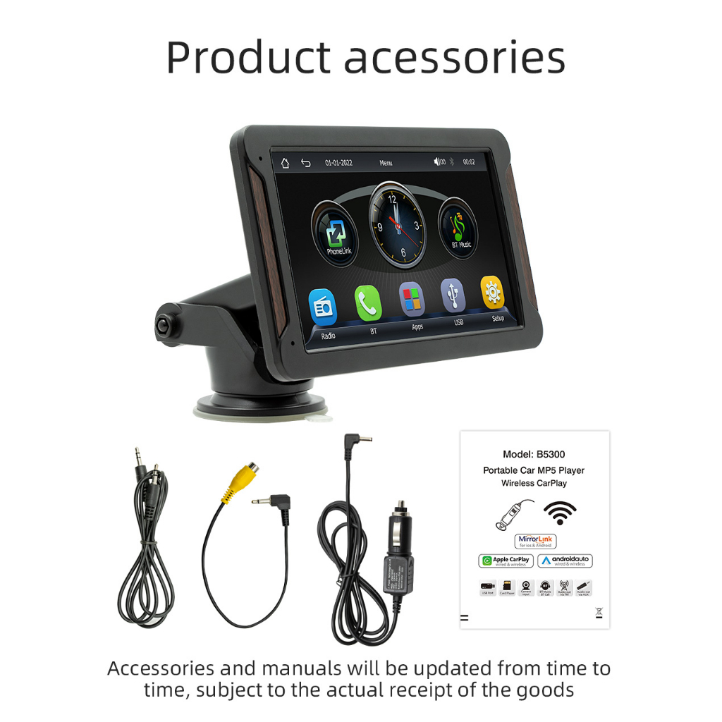 Máy Phát Đa Phương Tiện Không Dây Màn Hình Cảm Ứng 7inch Thông Dụng Cho BMW VW Nissan Benz KIA