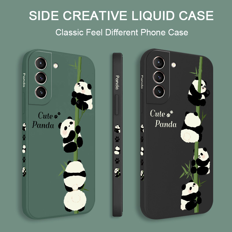 Ốp Điện Thoại Cảm Giác Chạm Thoải Mái Hình Gấu Trúc Leo Núi Cho Samsung Galaxy S21 S20 FE Ultra Plus