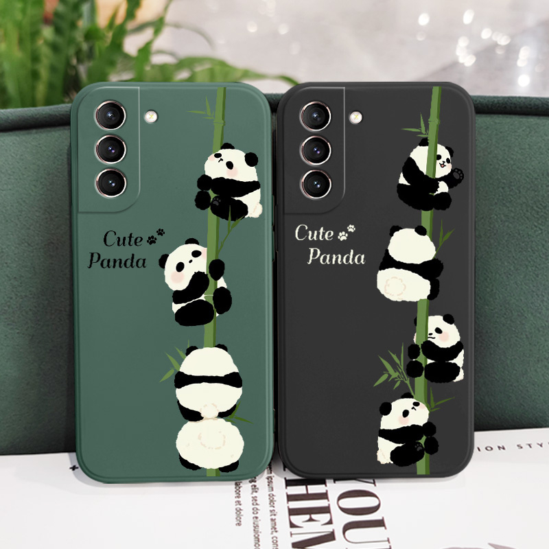 Ốp Điện Thoại Cảm Giác Chạm Thoải Mái Hình Gấu Trúc Leo Núi Cho Samsung Galaxy S21 S20 FE Ultra Plus