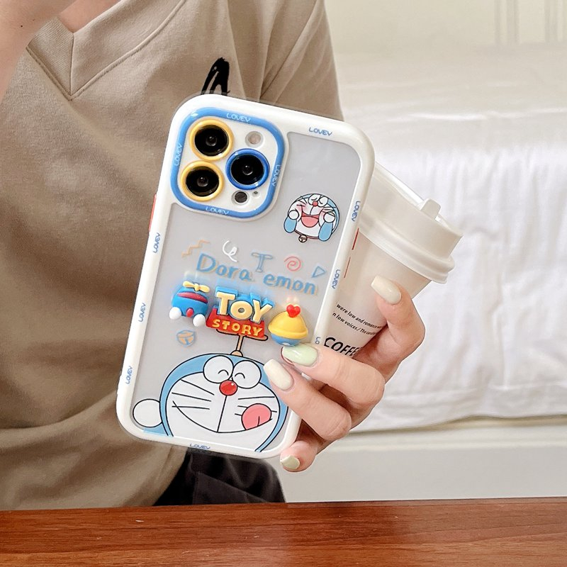 Ốp Điện Thoại Silicon Mềm Hình Búp Bê Doraemon Cho iPhone XR XS Max 11 12 13 14 Pro Max 14 Plus