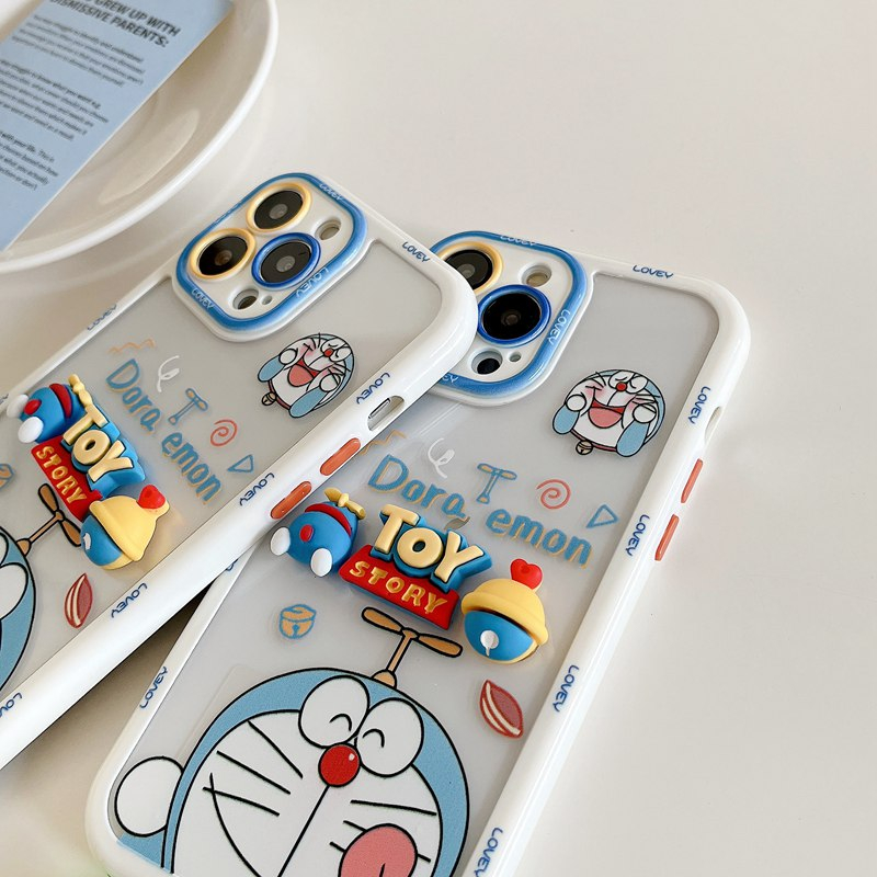 Ốp Điện Thoại Silicon Mềm Hình Búp Bê Doraemon Cho iPhone XR XS Max 11 12 13 14 Pro Max 14 Plus