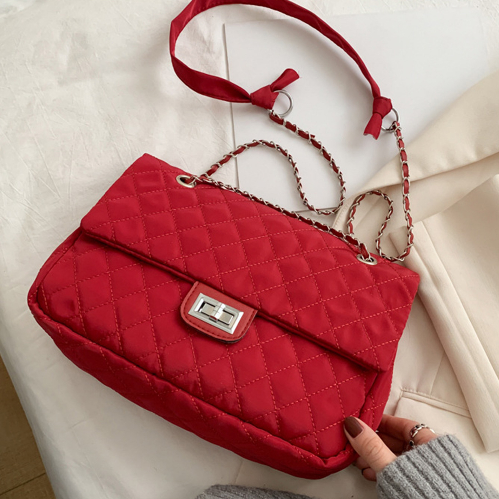 Có hàng sẵn Casual Bags Túi xách nữ dây xích Dung lượng lớn đeo vai thanh lịch sành điệu để sử dụng hàng ngày khi đi làm