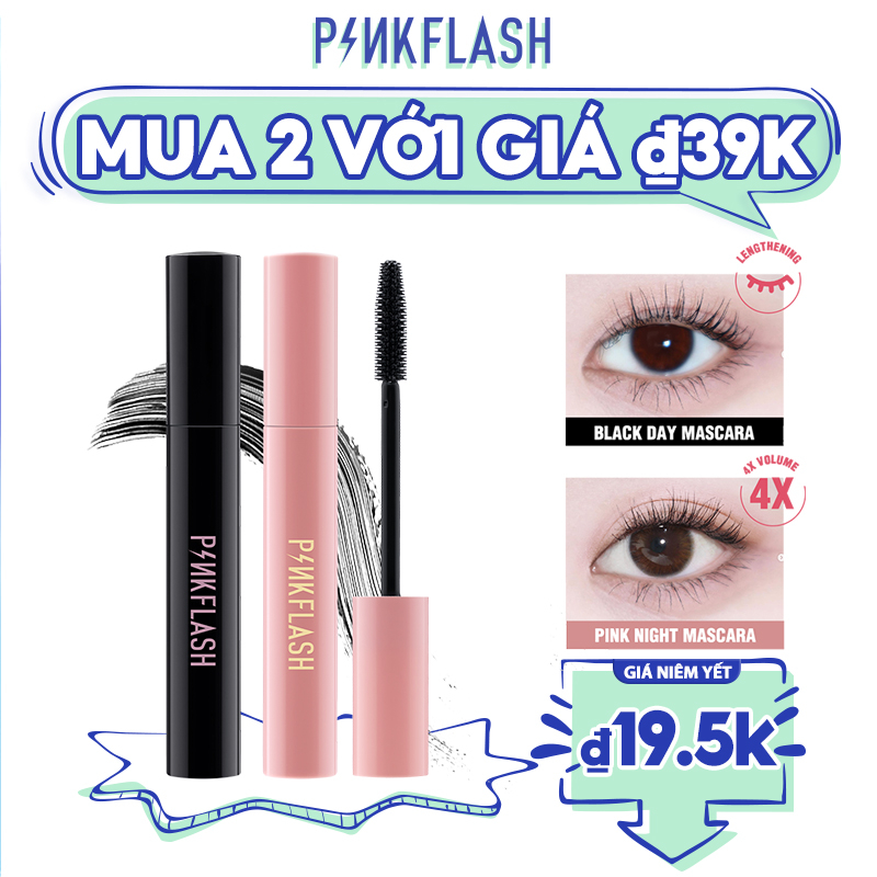 PINKFLASH Set 2 Mascara Chuốt Mi Chống Nước Cho Ngày Và Đêm Tiện Dụng Chất Lượng Cao