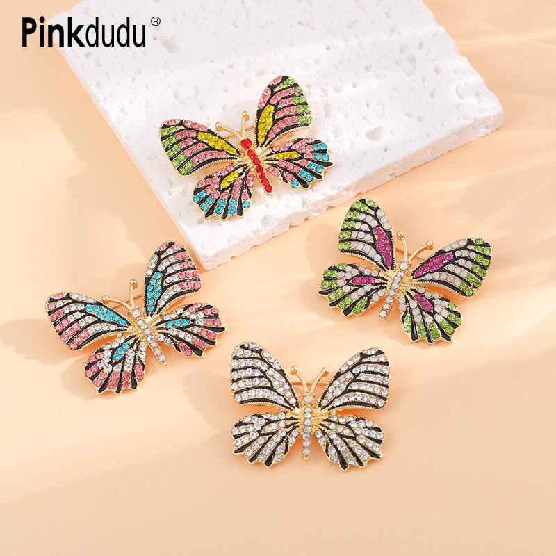 Ghim Cài Áo Bằng Hợp Kim Hình Bướm Đính Đá Nhiều Màu Sắc Dễ Thương PD1316