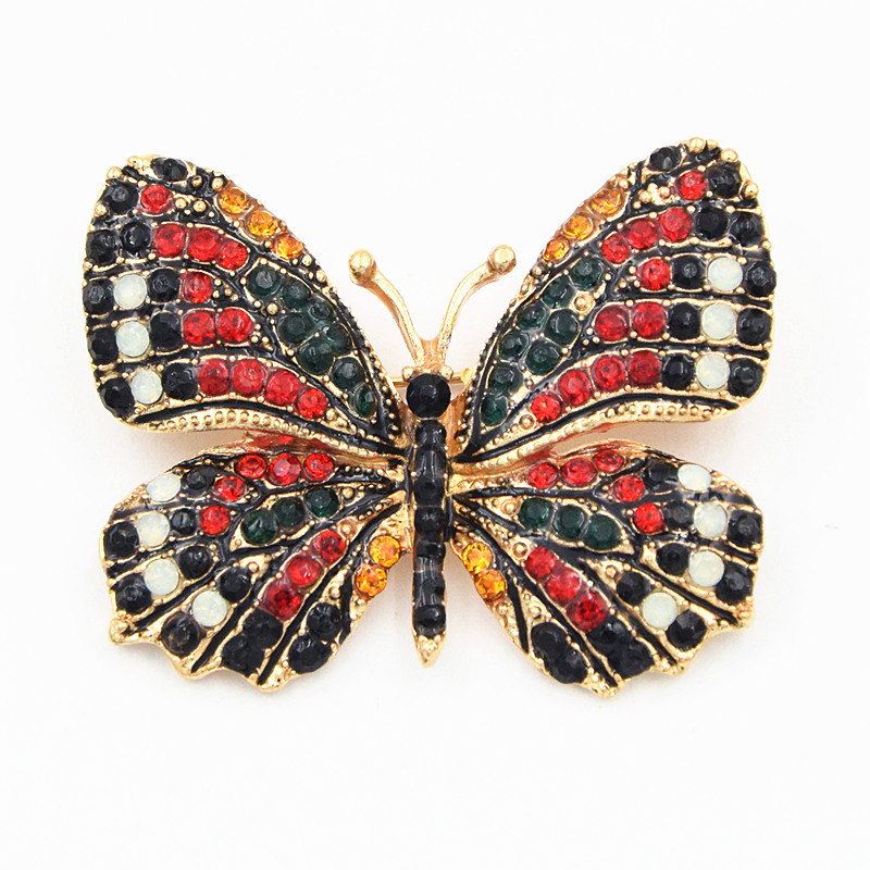 Ghim Cài Áo Bằng Hợp Kim Hình Bướm Đính Đá Nhiều Màu Sắc Dễ Thương PD1316