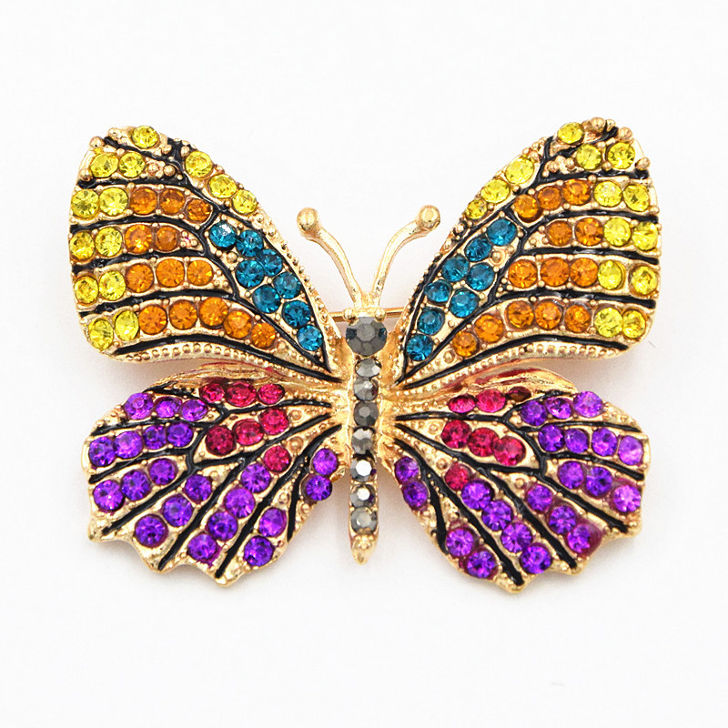 Ghim Cài Áo Bằng Hợp Kim Hình Bướm Đính Đá Nhiều Màu Sắc Dễ Thương PD1316