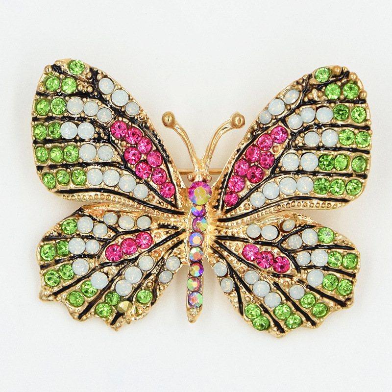 Ghim Cài Áo Bằng Hợp Kim Hình Bướm Đính Đá Nhiều Màu Sắc Dễ Thương PD1316