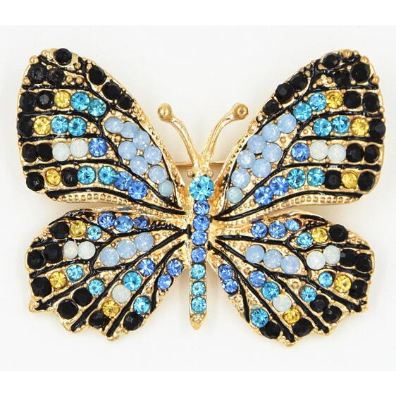 Ghim Cài Áo Bằng Hợp Kim Hình Bướm Đính Đá Nhiều Màu Sắc Dễ Thương PD1316