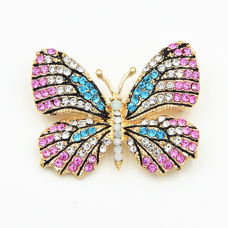 Ghim Cài Áo Bằng Hợp Kim Hình Bướm Đính Đá Nhiều Màu Sắc Dễ Thương PD1316