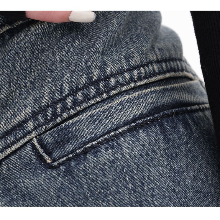 Quần Denim Ống Rộng Phong Cách Retro Nhật Bản Cho Nam Nữ