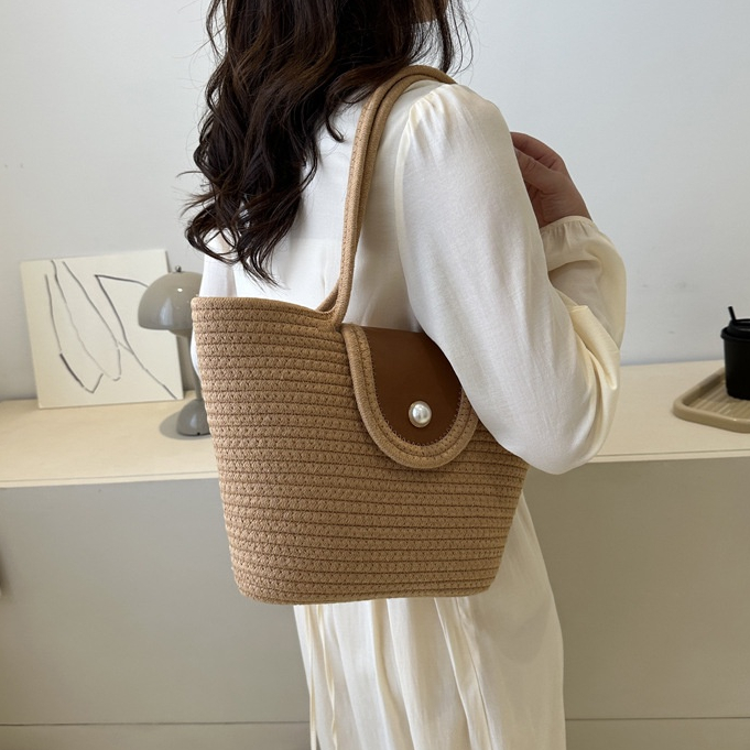 Molisa túi cói đi biển túi tote Cỡ Lớn Hàn Quốc thời trang cho nữ 2023 NEW L91T20Y