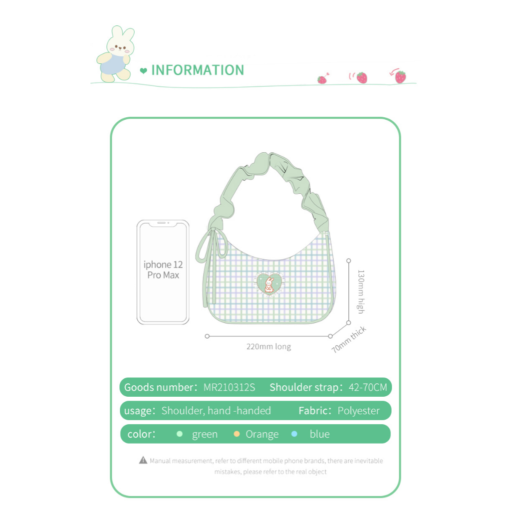 Mr. ace Homme Túi Xách Đeo Một Vai Dạng Thanh Kẹp Hình Thỏ Tình Yêu Mùa Hè Cho Nữ