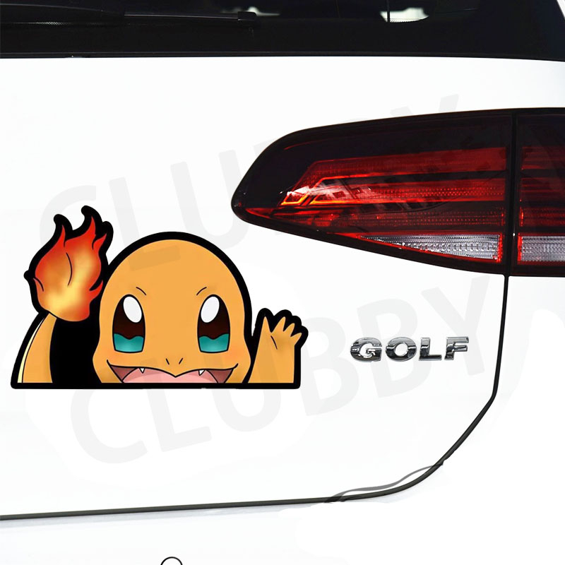 Pokemon Dán Xe Cute Pikachu Eevee phản quang chống thấm nước sticker trang trí xe máy Miếng Dán Trang Trí Kính Chắn Gió Thân Xe