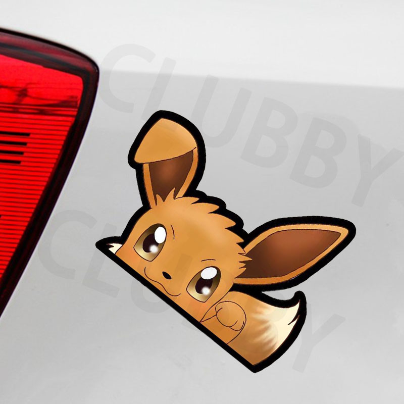 Pokemon Dán Xe Cute Pikachu Eevee phản quang chống thấm nước sticker trang trí xe máy Miếng Dán Trang Trí Kính Chắn Gió Thân Xe