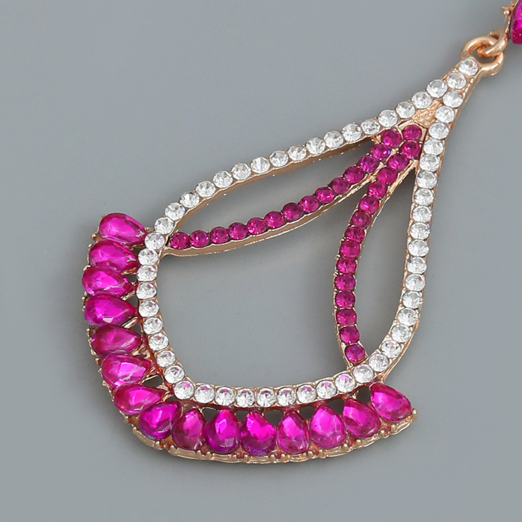 Bông Tai Hợp Kim Dáng Dài Hình Quạt Đính Đá Phong Cách Bohemian Thời Trang Cho Nữ PD1321