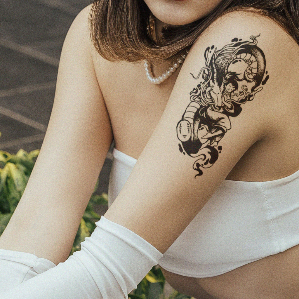 Hình Xăm Dán Tạm Thời Chống Nước Chống Ma Sát Lâu Trôi 1-2 Tuần Hình Anime