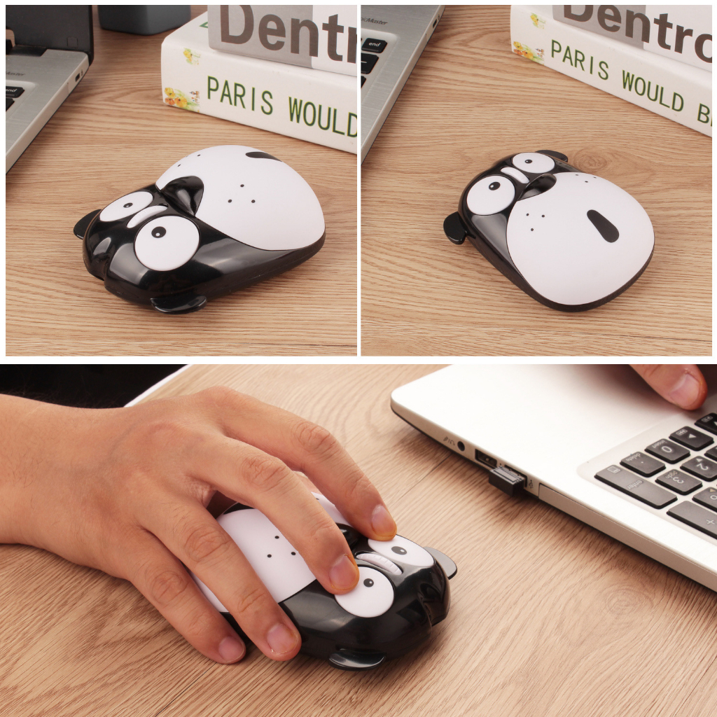 Chuột Quang Máy Tính Không Dây 2.4G Hình Chó Hoạt Hình Dễ Thương