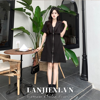 LANJIEXI Đầm Ngắn Giả Hai Mảnh Ôm Eo Phong Cách Pháp Quyến Rũ