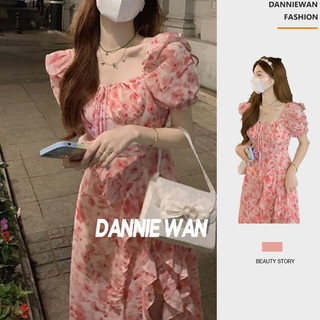 DannieWan  váy Đầm váy nữ xinh bánh bèo Hoa vỡ  Thanh lịch Phong cách Trendy High quality A92M03D 36Z230909