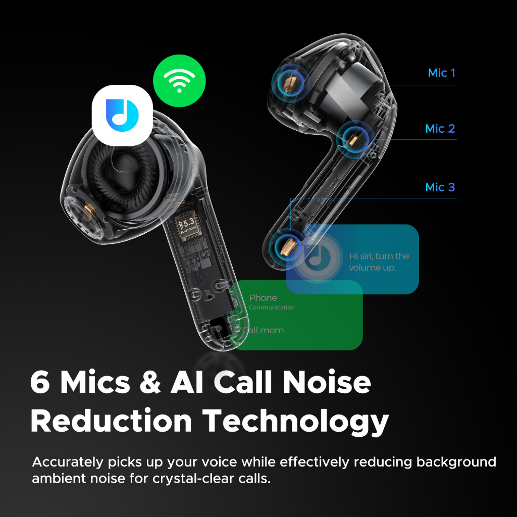 Tai nghe không dây SOUNDPEATS Air4 Lite bluetooth 5.3 Âm thanh độ phân giải cao với 6 mic Giảm tiếng ồn LDAC cuộc gọi AI