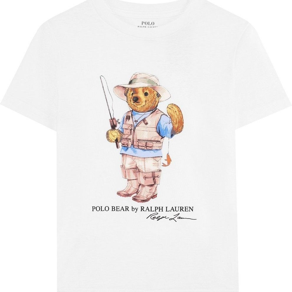 Ralph Lauren Áo Thun Cotton Ngắn Tay In Hình Gấu Thời Trang Thể Thao Nam