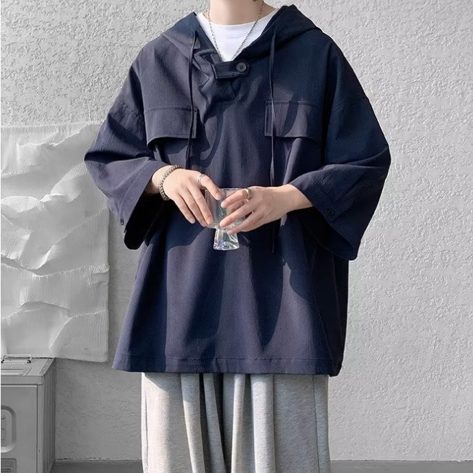 Áo hoodie nam thời trang Hàn Quốc đơn giản và rộng rãi áo hoodie