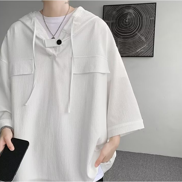 Áo hoodie nam thời trang Hàn Quốc đơn giản và rộng rãi áo hoodie