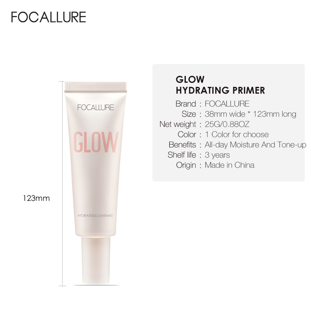 Kem lót FOCALLURE 25g trang điểm kiềm dầu nâng tông che lỗ chân lông làm mịn da