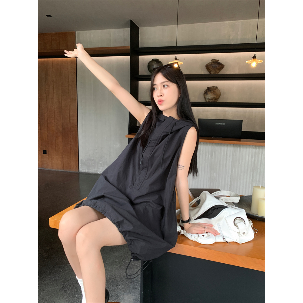 Đầm không tay dài vừa có nón thời trang mùa hè thoải mái xinh xắn cho nữ