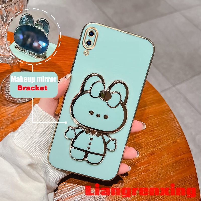 Ốp lưng vivo y91c vivo y1s vivo y93 vivo v11 PRO Ốp Điện Thoại Silicon Mềm Có Giá Đỡ Hình Thỏ Cho vivo y91c vivo y1s vivo y93 vivo v11 PRO DDTZJ01 viền vuông cute