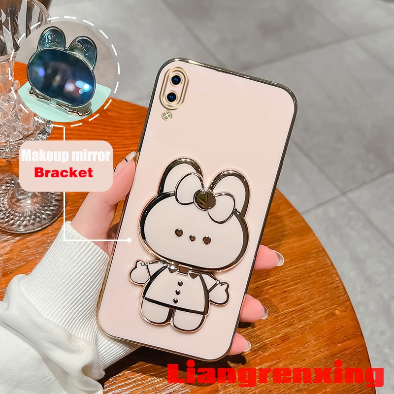 Ốp lưng vivo y91c vivo y1s vivo y93 vivo v11 PRO Ốp Điện Thoại Silicon Mềm Có Giá Đỡ Hình Thỏ Cho vivo y91c vivo y1s vivo y93 vivo v11 PRO DDTZJ01 viền vuông cute