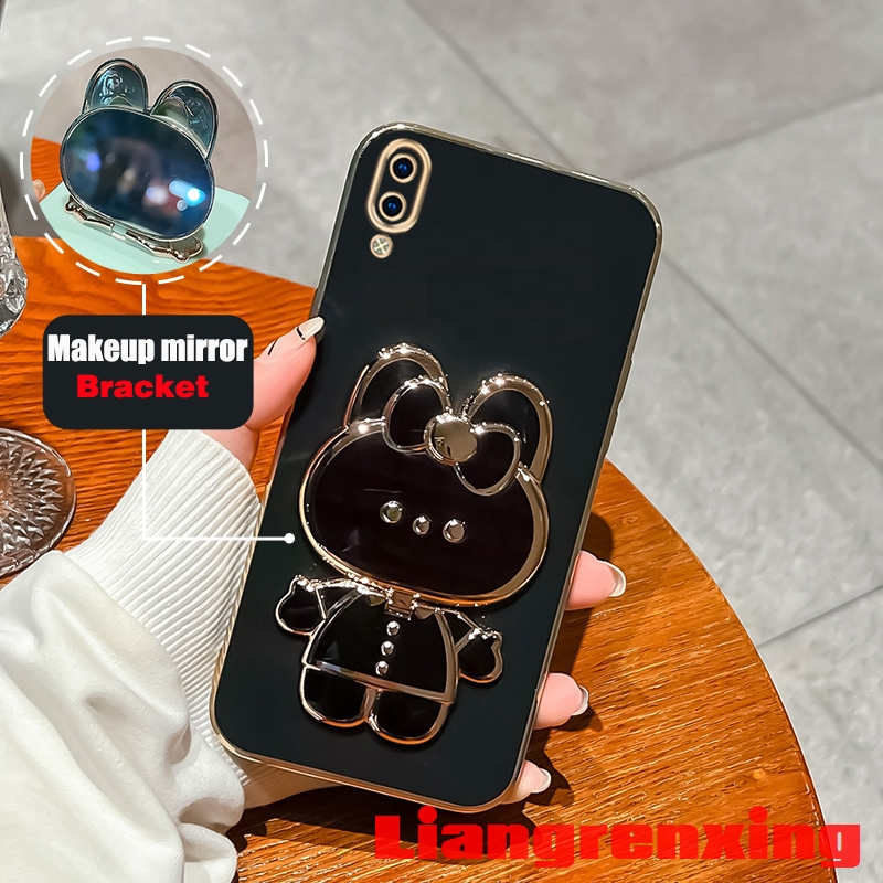 Ốp lưng vivo y91c vivo y1s vivo y93 vivo v11 PRO Ốp Điện Thoại Silicon Mềm Có Giá Đỡ Hình Thỏ Cho vivo y91c vivo y1s vivo y93 vivo v11 PRO DDTZJ01 viền vuông cute