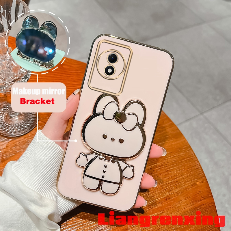 Ốp lưng vivo Y02 5G 2022 vivo y02t vivo y02a Ốp ĐiệN ThoạI HọA TiếT Thỏ Cho vivo Y02 5G 2022 vivo y02t vivo y02a DDTZJ01 viền vuông cute