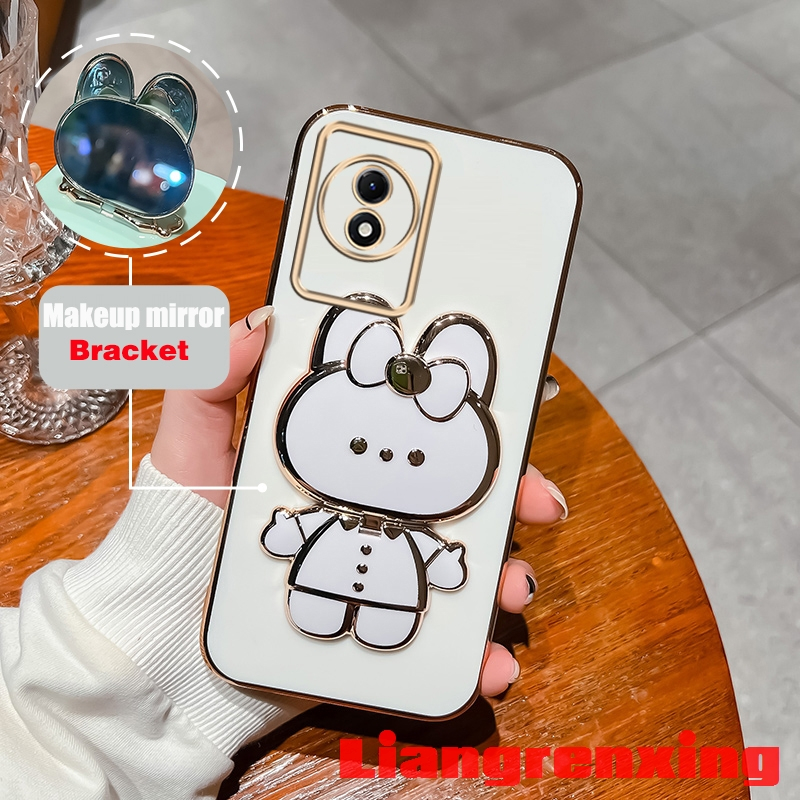 Ốp lưng vivo Y02 5G 2022 vivo y02t vivo y02a Ốp ĐiệN ThoạI HọA TiếT Thỏ Cho vivo Y02 5G 2022 vivo y02t vivo y02a DDTZJ01 viền vuông cute
