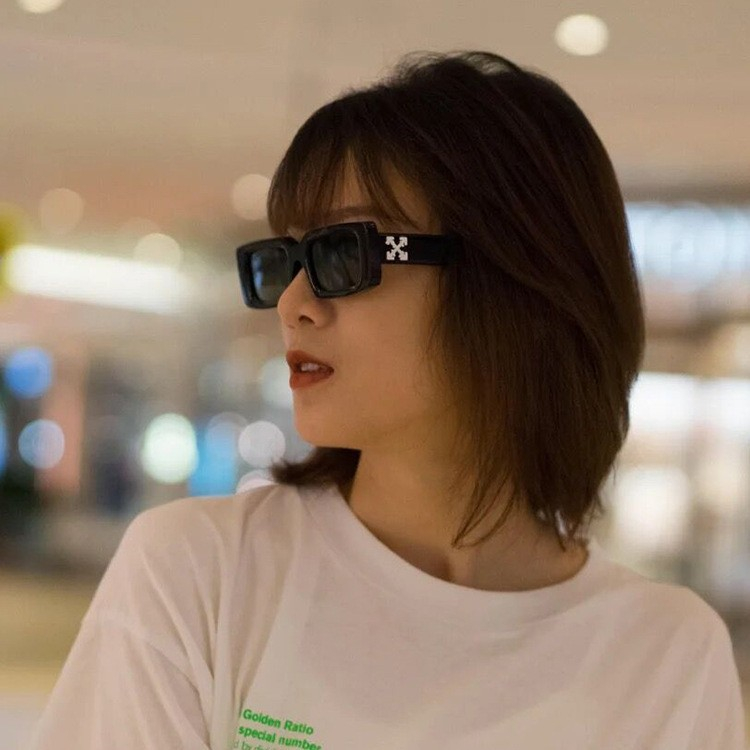 OFF WHITE Kính Mát Gọng Vuông Nhỏ Phong Cách Retro Thời Trang Cho Nam Nữ Kính Râm