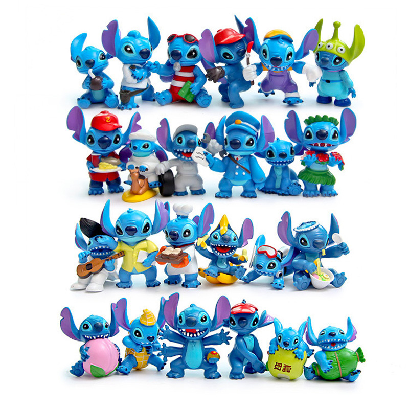 DISNEY Set 6 / 8 / 12 / 14 Mô Hình Nhân Vật Hoạt Hình lilo & stitch Đáng Yêu