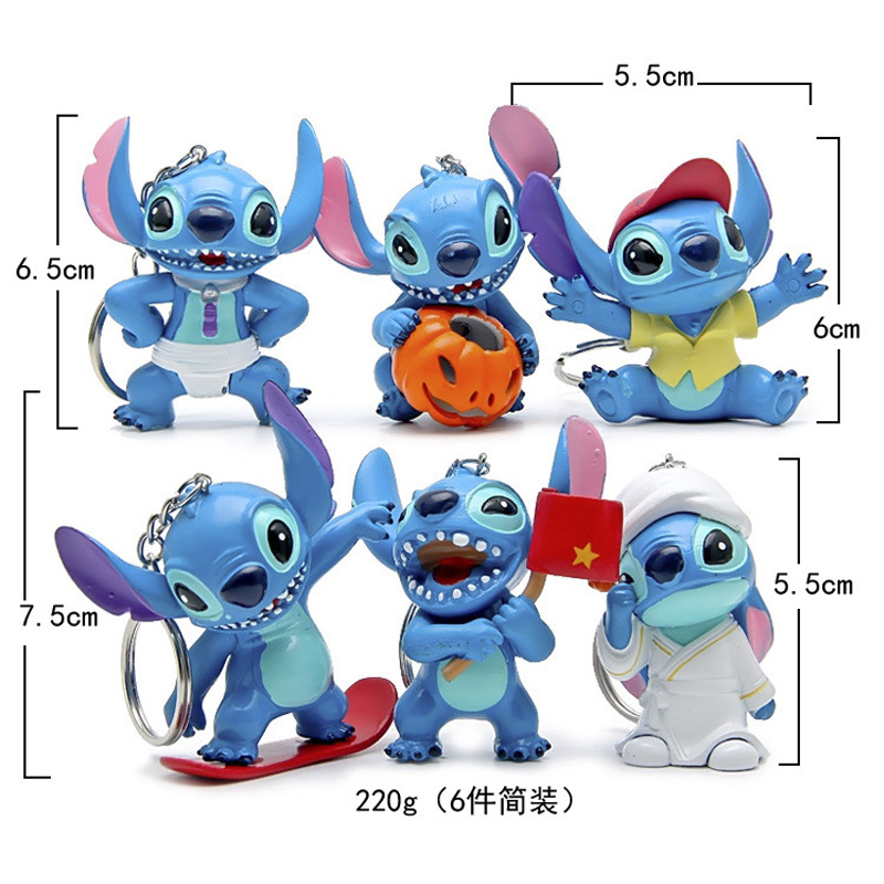 DISNEY Set 6 / 8 / 12 / 14 Mô Hình Nhân Vật Hoạt Hình lilo & stitch Đáng Yêu