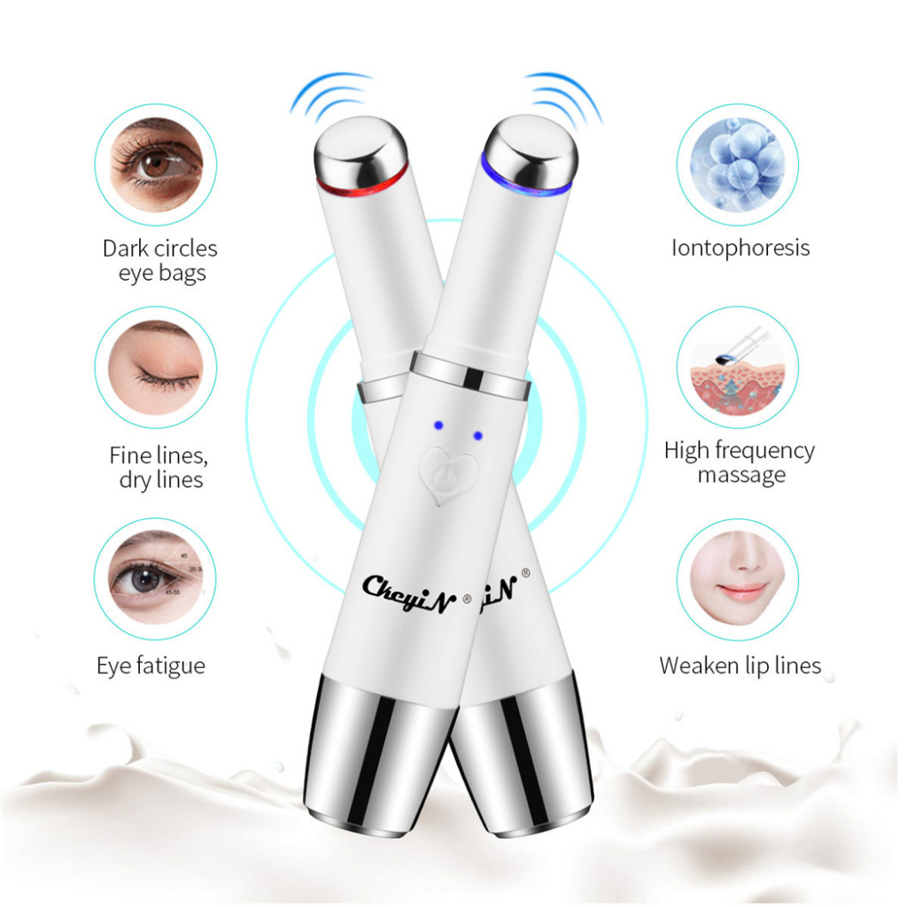 Máy mát xa mắt CKEYIN ion chiếu đèn rung sóng âm tần số cao làm đẹp da