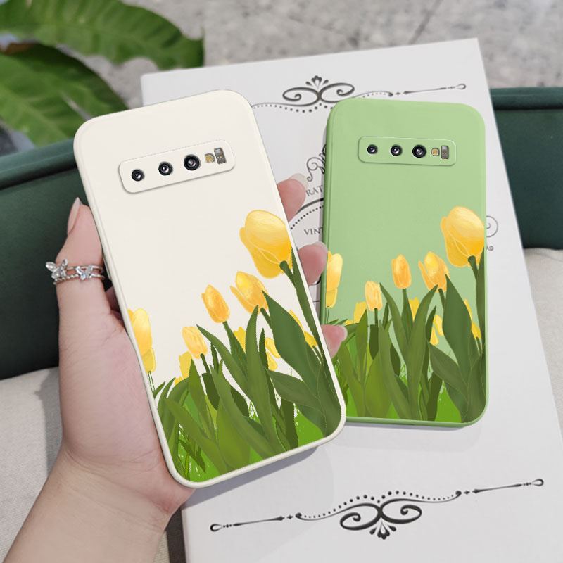 Ốp Điện Thoại Mềm Hình Hoa Tulip Cho Samsung Galaxy S10 S10E Plus S9 Plus