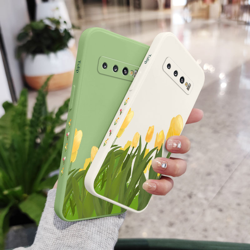 Ốp Điện Thoại Mềm Hình Hoa Tulip Cho Samsung Galaxy S10 S10E Plus S9 Plus