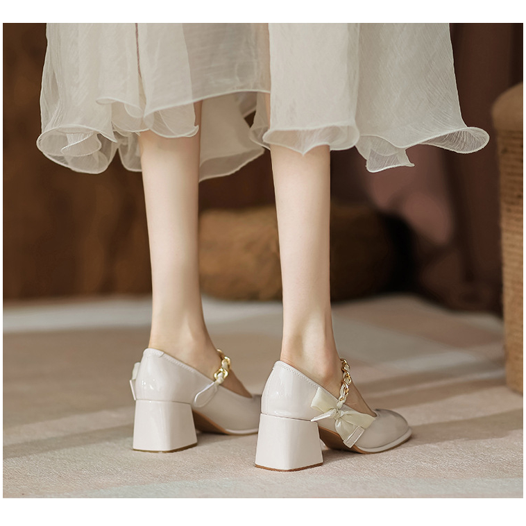 Giày Cao Gót Mary Jane Phong Cách Retro Mùa Xuân Hè 2023 Mới