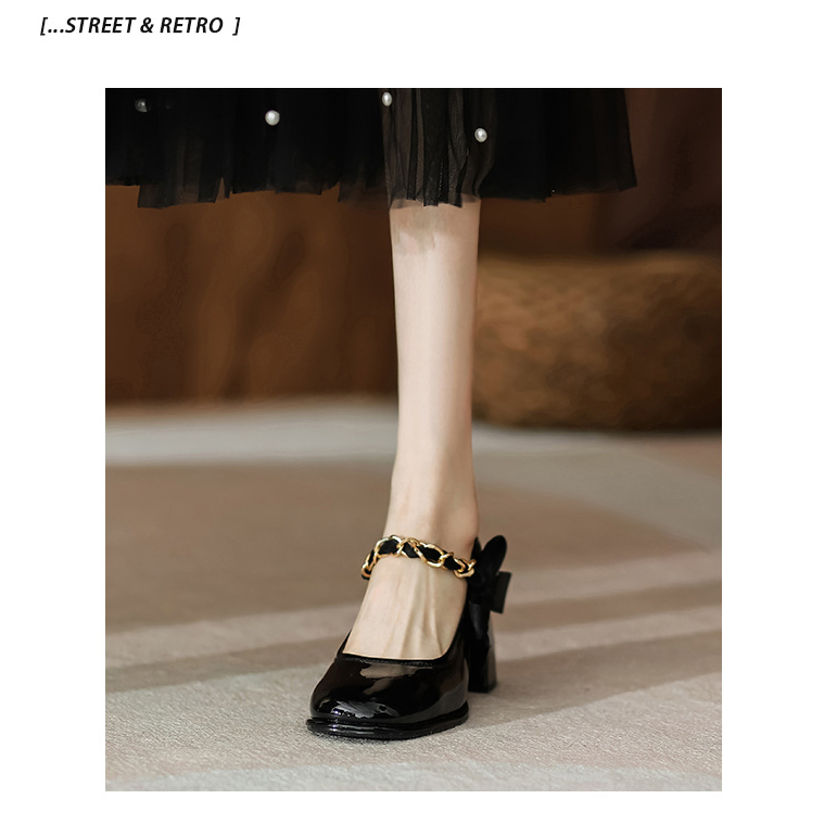 Giày Cao Gót Mary Jane Phong Cách Retro Mùa Xuân Hè 2023 Mới